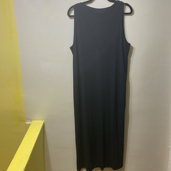 -COS BLACK SPANDEX MAXI ARM HOLD DRESS.LARGE. - Picture 2 of 8